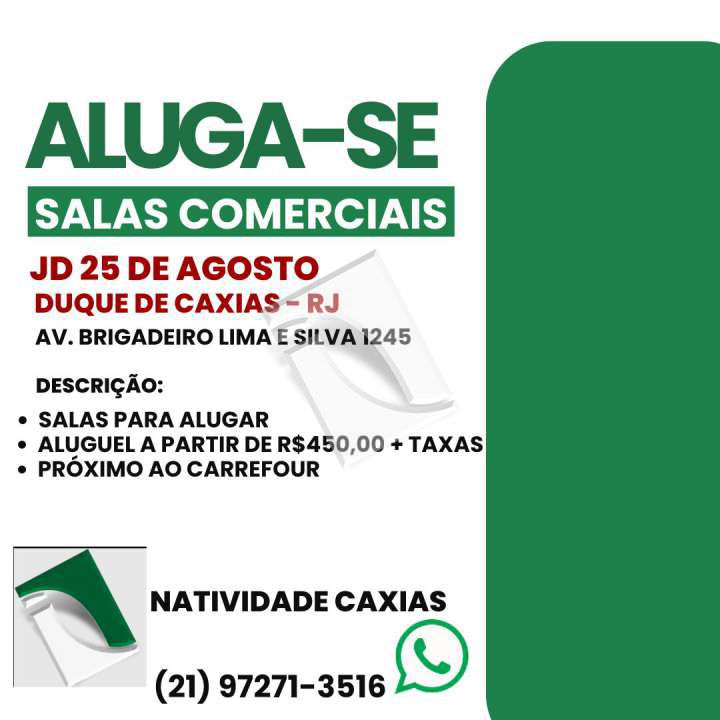 Conheça Sala Comercial para alugar Jardim Vinte e Cinco de Agosto, Duque de Caxias - R$ 450 - SA00002 - 1 1