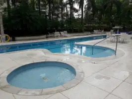 Conheça Piscina do imóvel - Apartamento para alugar Avenida dos Flamboyants, Barra da Tijuca, Rio de Janeiro - R$ 6.400 - BSD218 - 1 Piscina - 1