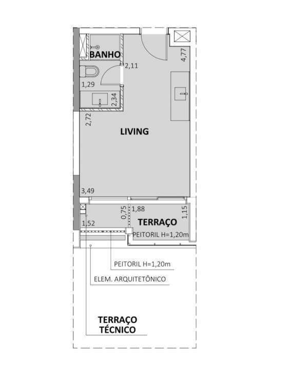 Planta Studio 25m - 2