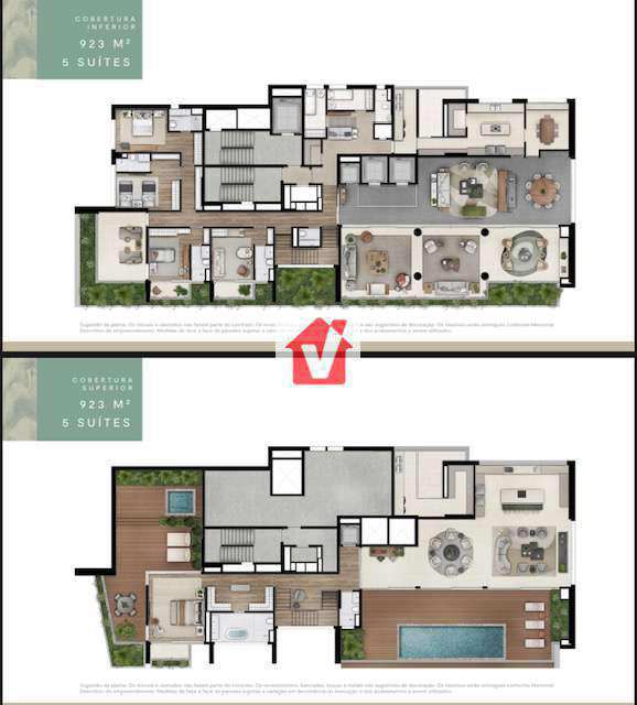 Planta Cobertura Duplex 923m - 3