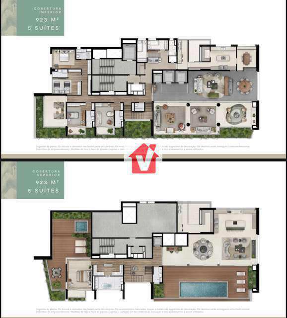 Planta Cobertura Duplex 923m - 6