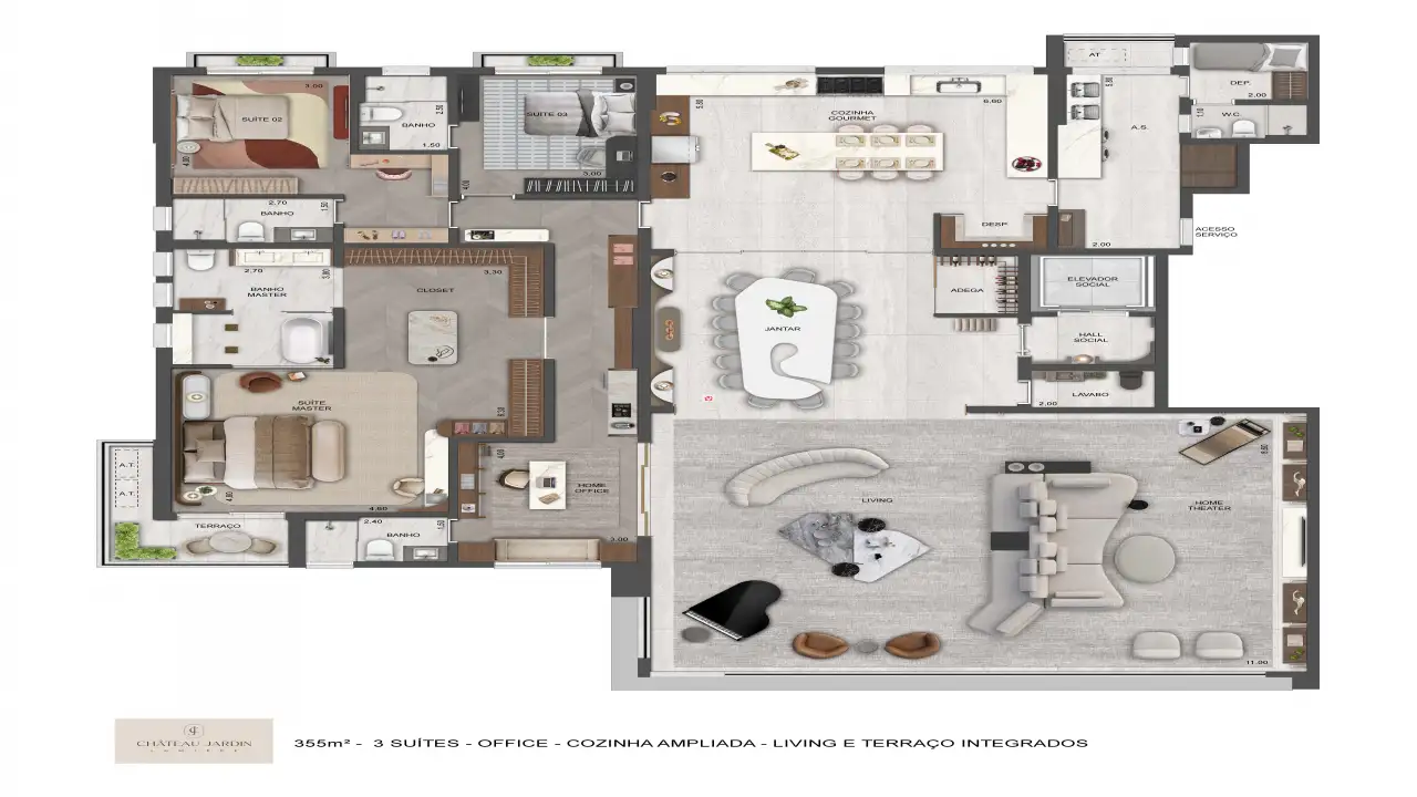 planta 355m Chateau Jardin Lumiete 355m - 8