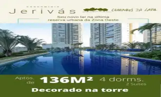 Condomínio JERIVÁS CAMINHOS DA LAPA - Pronto Morar Novo - Apartamento com lazer completo 4 quartos à venda Condomínio JERIVÁS CAMINHOS DA LAPA - Vila Anastácio, Zona Oeste,São Paulo - jeri136