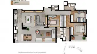 Planta 127m 3 Suites 2 vagas - 2